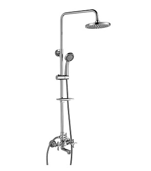 Смеситель двуручный  RS42-46 для ванны с верхней лейкой Тропический дождь ROSSINKA